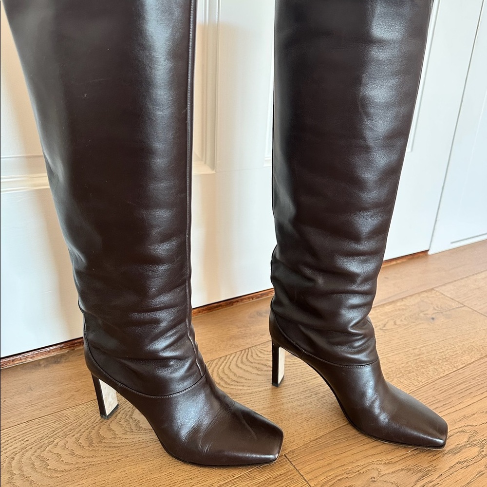 Jimmy Choo Mahesa Brown Heeled Boots